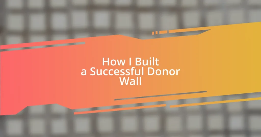 How I Built a Successful Donor Wall