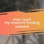 How I built my research funding network