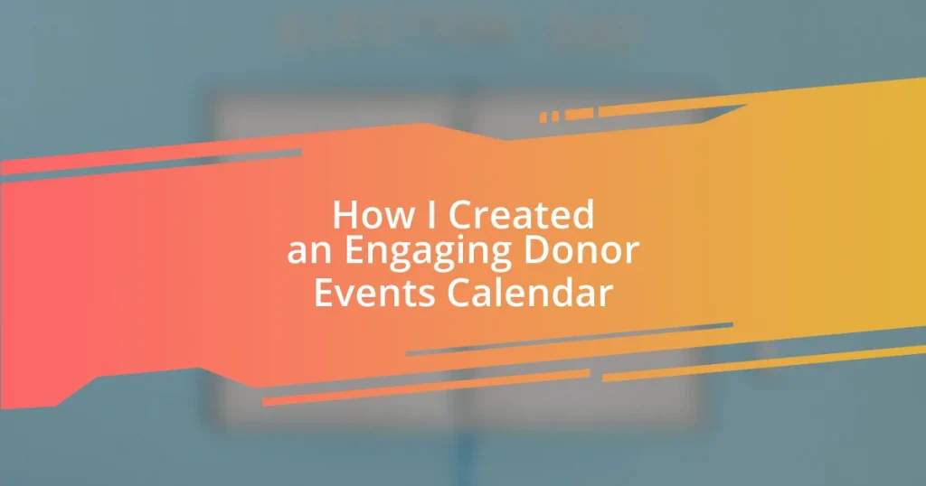 How I Created an Engaging Donor Events Calendar