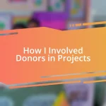 How I Involved Donors in Projects