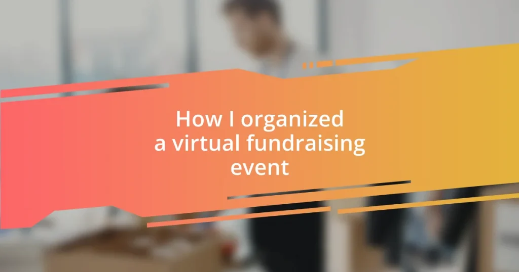 How I organized a virtual fundraising event