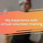 My experience with virtual volunteer training