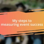 My steps to measuring event success