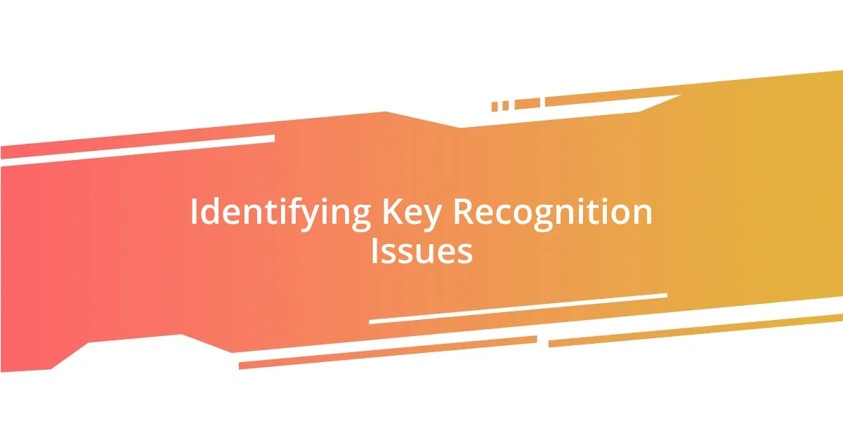 Identifying Key Recognition Issues