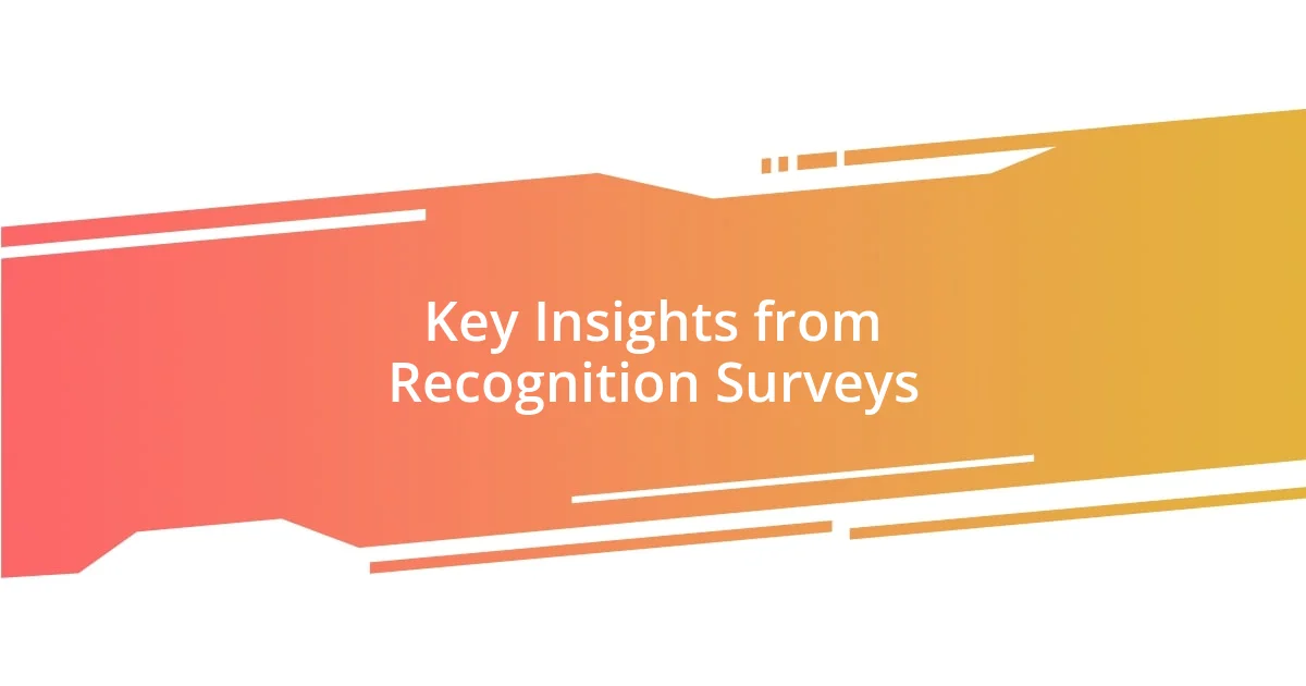 Key Insights from Recognition Surveys